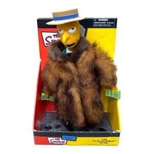 The Simpsons Mr. Burns Collectible Animated Singing Figure Fur Coat & Money NEW